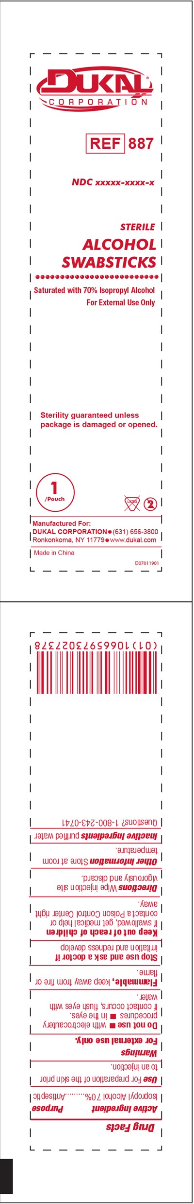 1 Per Pouch (Dukal Alcohol Swabsticks For Qa)
